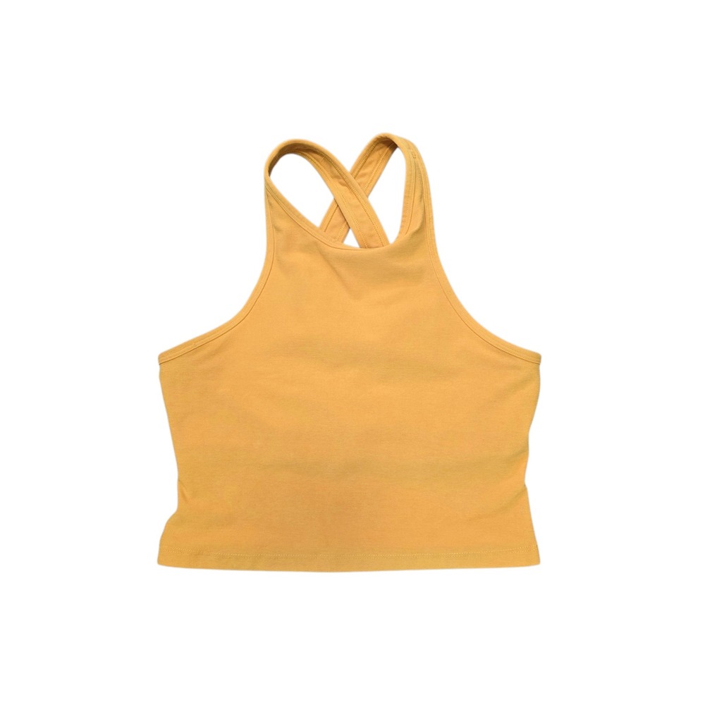 Beyond Yoga Yellow Cropped Racerback Tank